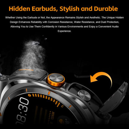 GT98 1.53 inch 2 in 1 Bluetooth Headphone IP67 Waterproof Smart Watch Supports Blood Oxygen Monitoring(Black) by bashfashion
