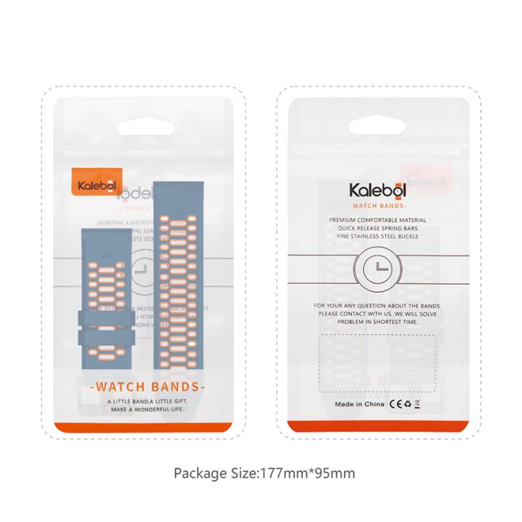 For Garmin Fenix 7X 26mm Kalebol Three Rows Hole Two Color Silicone Watch Band(Black Red) by Kalebol