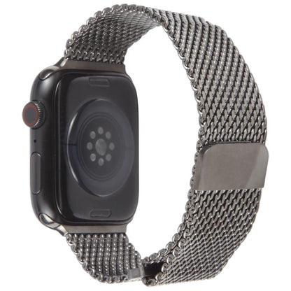 For Apple Watch 42mm / 41mm / 40mm / 38mm Double-section Magnetic Milanese Titanium Watch Band(Titanium Color) by bashfashion