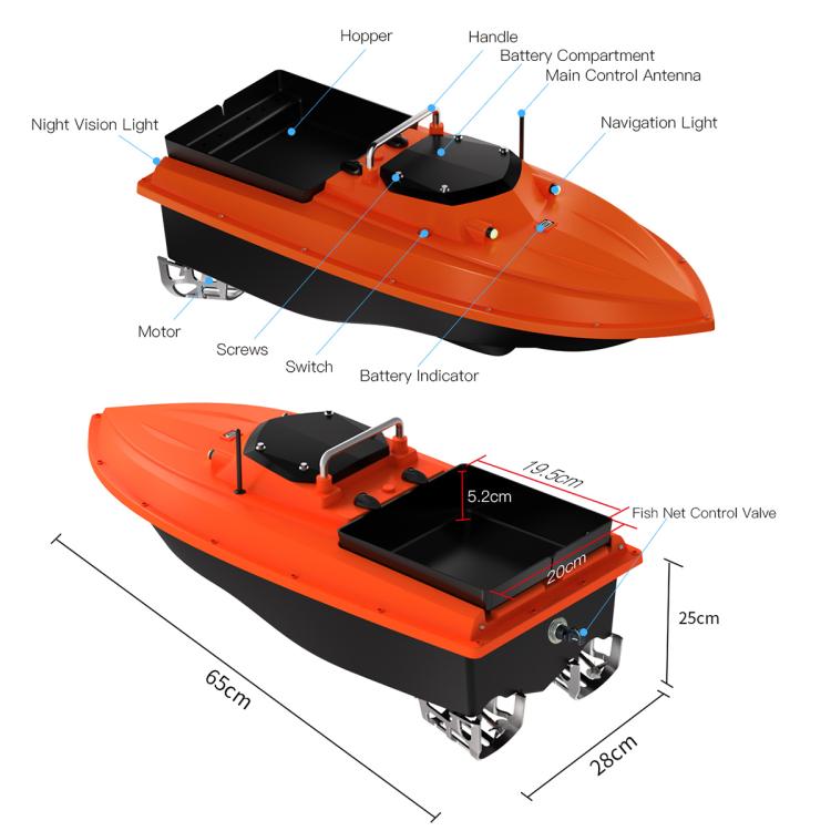 D80B GPS High Power Smart Remote Control Fishing Bait Boat Support Trawling, Plug:US Plug by bashfashion