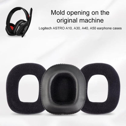 2pcs Self-adhesive Replacement Earpads For Logitech Astro A10 / A50, Material:Flannel Fabric(Black) by bashfashion