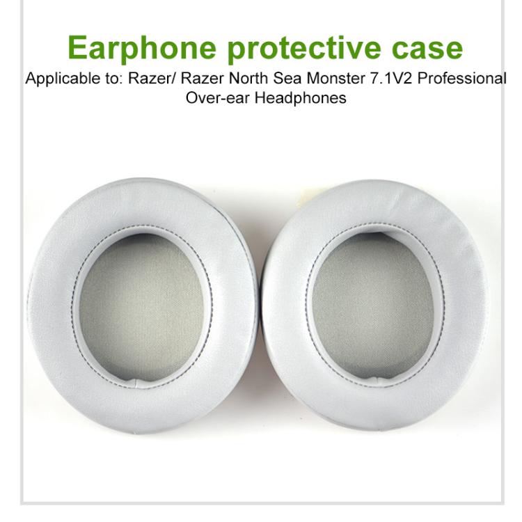 1 Pair Rotating Snap-on Replacement Earpads For Razer Kraken Pro V2, Material:Lambskin(Black Green) by bashfashion