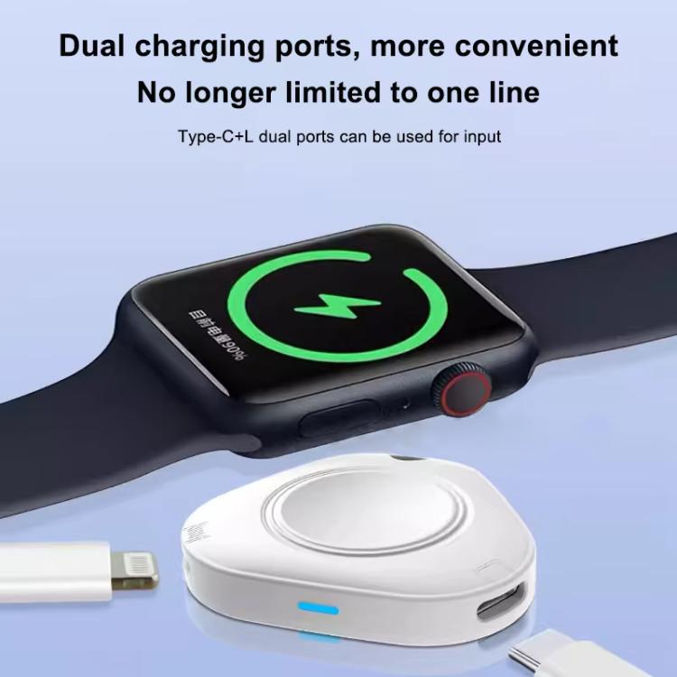 xDfind 8 Pin and Type-C Portable Smart Watch Magnetic Wireless Charger for Apple Watch(White) by xDfind