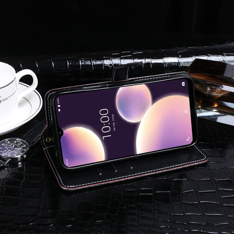 For Wiko View4 Lite idewei Crocodile Texture Horizontal Flip Leather Case with Holder & Card Slots & Wallet(Dark Blue) by idewei