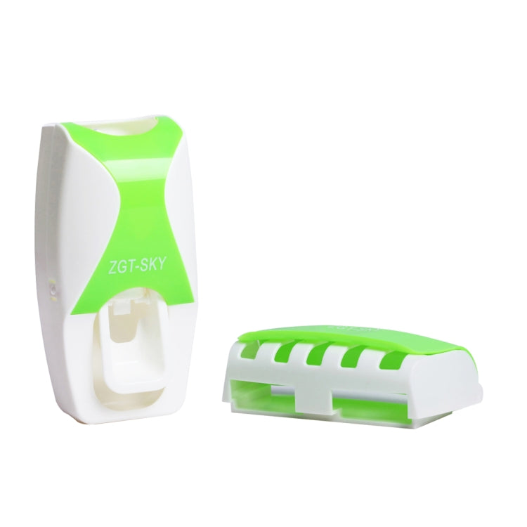 Automatic Toothpaste Dispenser Set with 5 Toothbrush Holder (Green) by bashfashion
