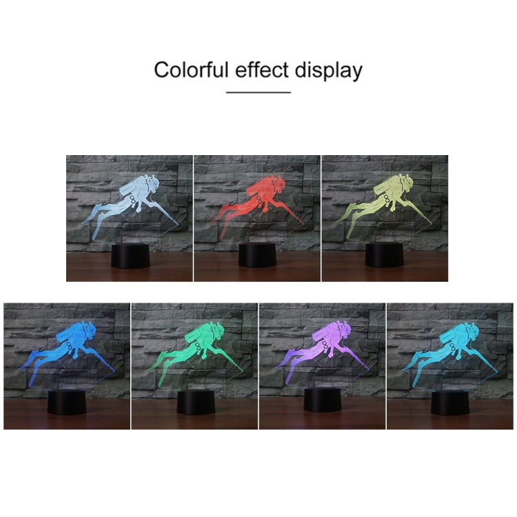 Diving Black Base Creative 3D LED Decorative Night Light, 16 Color Remote Control Version by bashfashion
