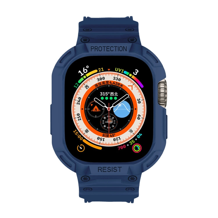 For Apple Watch Ultra 3 / 2 / 1 49mm JUNSUNMAY Integrated TPU Case Adjustable Elastic Watch Band(Army Green) by JUNSUNMAY