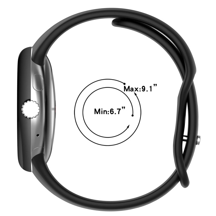 For Google Pixel Watch Water Drop Slimming Butterfly Button Solid Silicone Band(Wine Red) by bashfashion