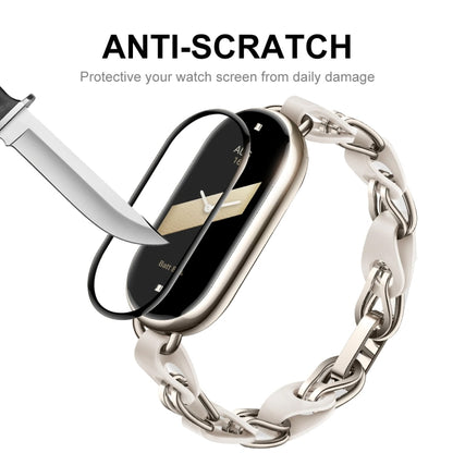 For Xiaomi Mi Band 8 ENKAY Hat-Prince 2 in 1 Set Full Coverage Screen Protector + Nylon Loop Watch Band(Rainbow+White) by ENKAY