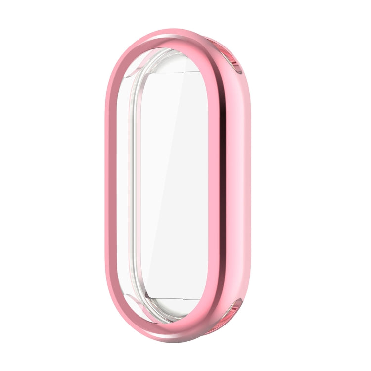 For Xiaomi Mi Band 8 ENKAY Hat-Prince Full Coverage Electroplated Soft TPU Case with Screen Protection(Pink) by ENKAY