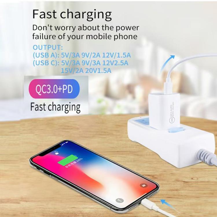 [HK Warehouse] PD35W USB-C / Type-C + QC3.0 USB Dual Port Charger, AU Plug by bashfashion