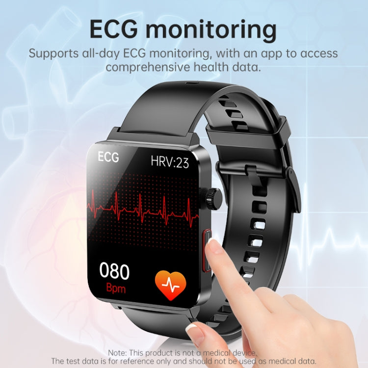 KS03 Pro 1.96 inch Color Screen Smart Watch, Support Bluetooth Call / Health Monitoring(Silver Black) by bashfashion