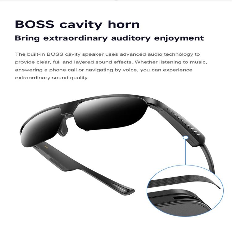 L01 Smart Glasses, Support AI Intelligent Translation / Bluetooth Call / Intelligent Noise Reduction(Black) by bashfashion