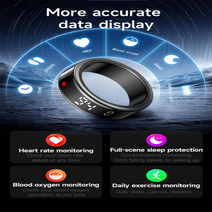 SY01 SIZE 13 Smart Ring, Support Heart Rate / Blood Oxygen / Sleep Monitoring / Multiple Sport Modes(Silver) by bashfashion