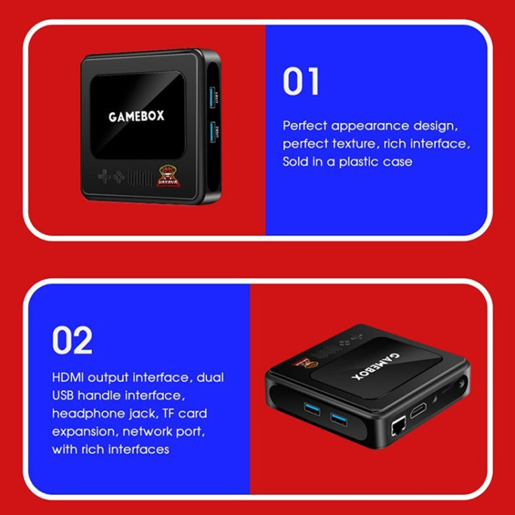 GD10 64G Built-In 30000+ Games Dual System Set-Top Box 3D Home 4K HD TV Game Console Box UK Plug(White) by ANBERNIC