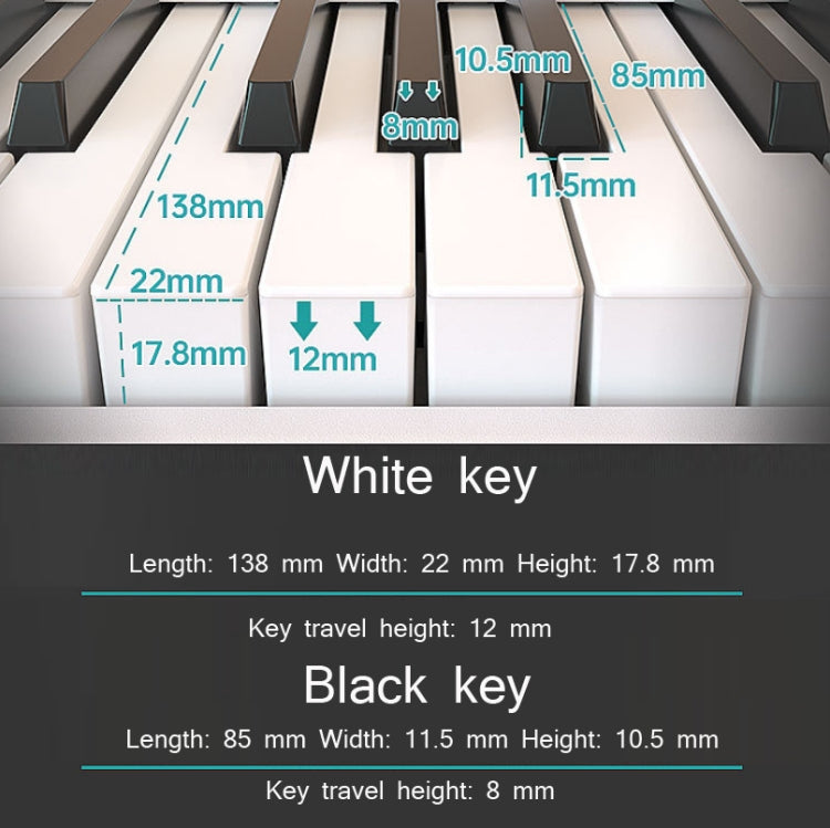 Wersi 88-Key Foldable Portable Electronic Piano Keyboard For Beginners Practice Piano, USB(White) by bashfashion