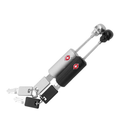 Customs Lock Wire Rope Padlock Skull Customs Code Lock(Black) by bashfashion