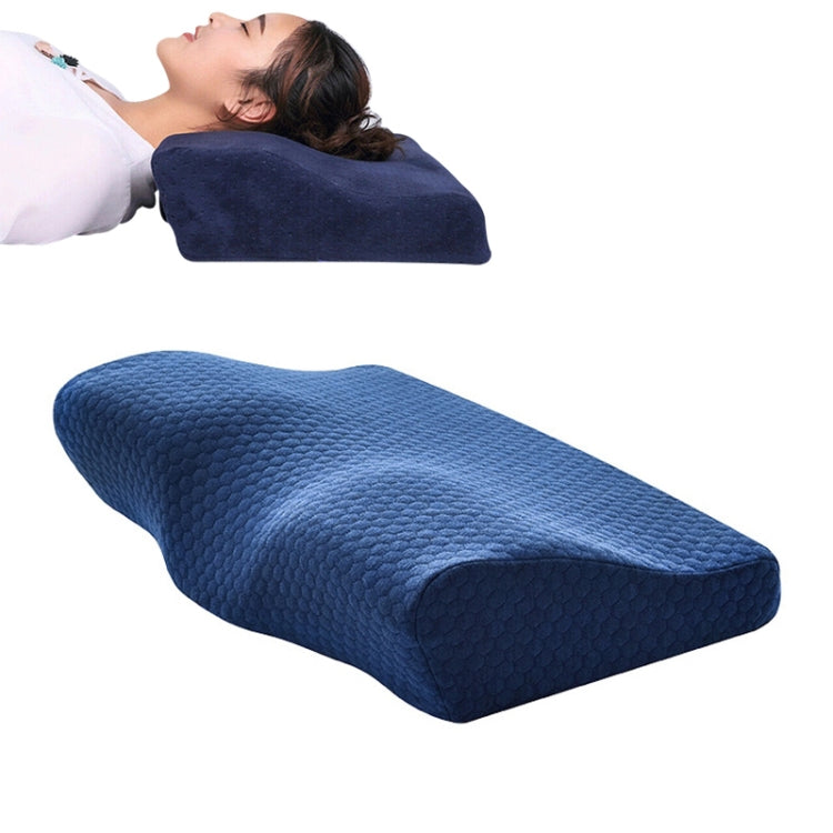 Butterfly Shape Memory Foam Snorked Pillow Slow Rebound Health Care Cervical Pillow, Dimensions: 62x34x12x6cm(Water Molecule) by bashfashion