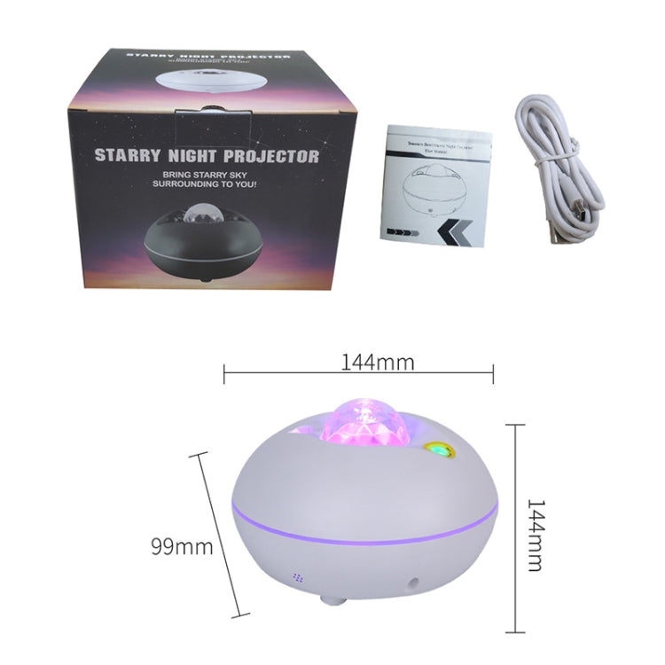 SC526 LED Starry Remote Control Water Pattern Projection Lamp Graffiti Smart Starry Sky Light Wireless Night Light(White) by bashfashion