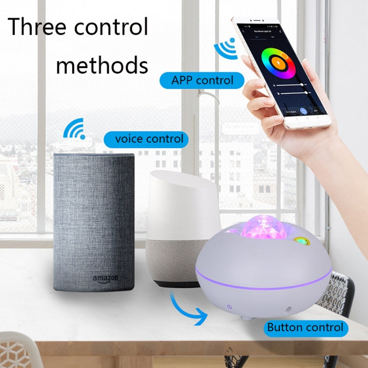 SC526 LED Starry Remote Control Water Pattern Projection Lamp Graffiti Smart Starry Sky Light Wireless Night Light(White) by bashfashion