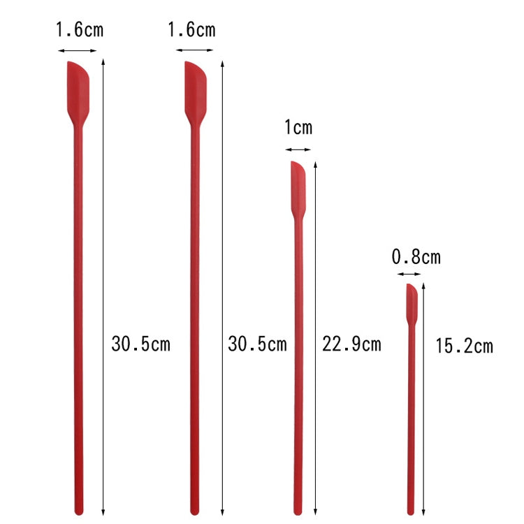 4 in 1 Silicone Mini-Pointed Scraper Lengthening Cosmetic Bottle Scraper Jam Spatula Set(Purple) by bashfashion