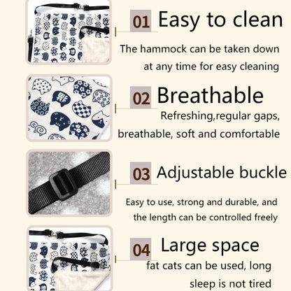 PE-160 Canvas Hanging Cat Cage Hammock Adjustable Length Swing Pet Nest, Size: S(Pink Winning Cat) by bashfashion