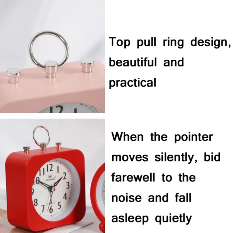 Lazy Silent Small Alarm Clock Office Home Desktop Clock(Pink) by bashfashion