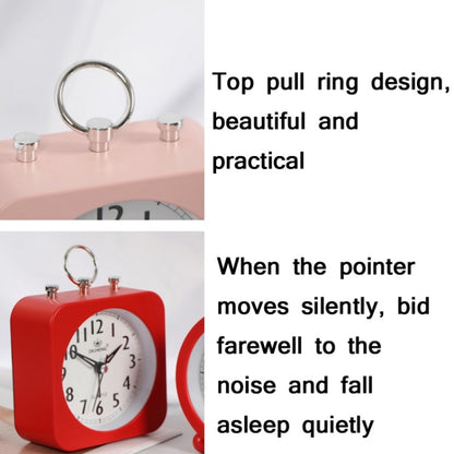 Lazy Silent Small Alarm Clock Office Home Desktop Clock(Pink) by bashfashion