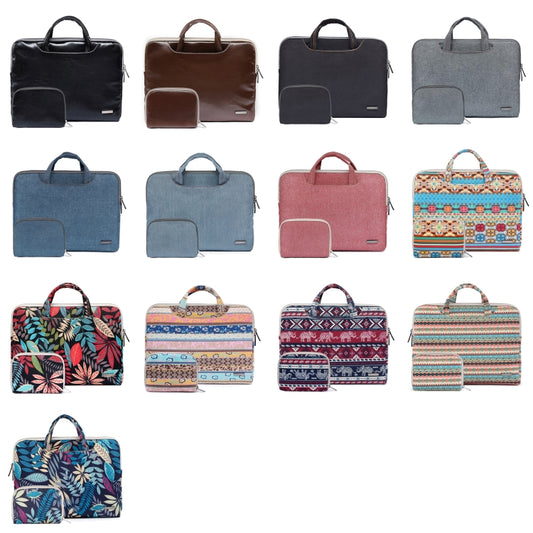 LiSEN LS-116 Simple Laptop Bag Business Laptop Liner Bag, Size: 13.3 inch(Snowflake Nylon Light Red) by LiSEN