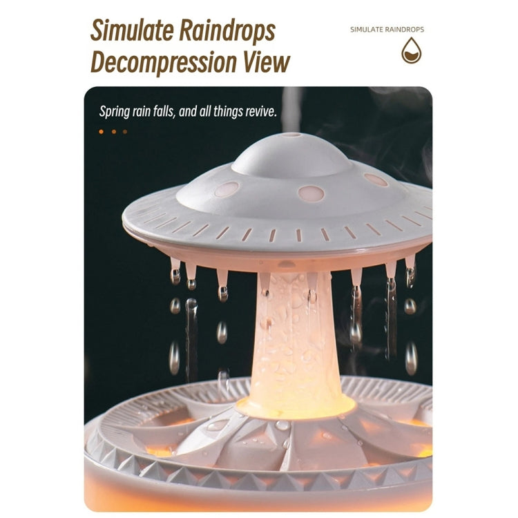 UFO Water Drop Aromatherapy Humidifier Desktop Remote Control Diffuser, Plug: UK Plug(White) by bashfashion