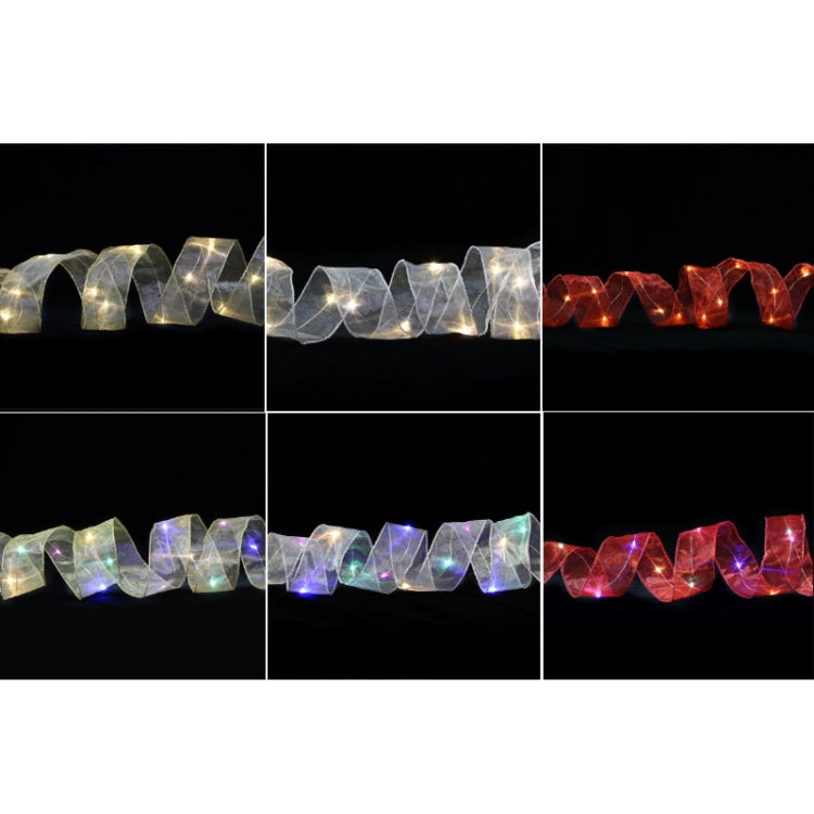 Christmas Ornament Double Light Board Yarn Ribbon String Lights, Specification: 20m(Red Warm Light) by bashfashion