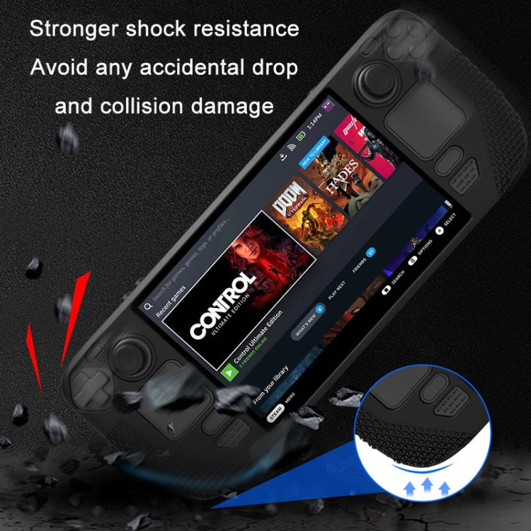 All-Inclusive Silicone Cover With Button Cap For Steam Deck(Black) by bashfashion