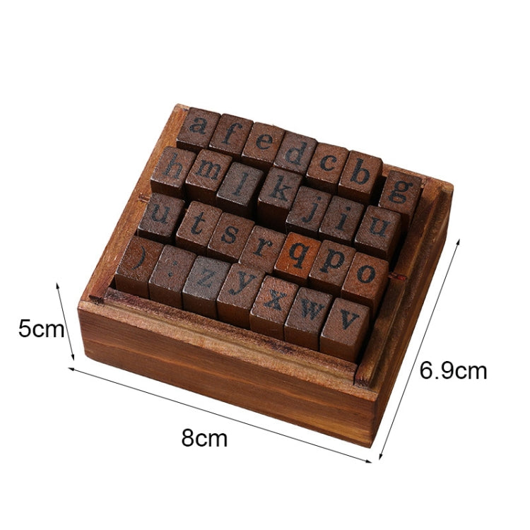 E13 28PCS/Set Vintage Wooden Alphabet and Number Diary Handbook DIY Stamps(Cursive Lowercase) by bashfashion