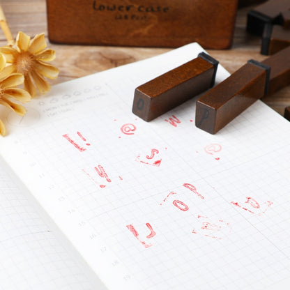 E13 28PCS/Set Vintage Wooden Alphabet and Number Diary Handbook DIY Stamps(Regular Lowercase) by bashfashion