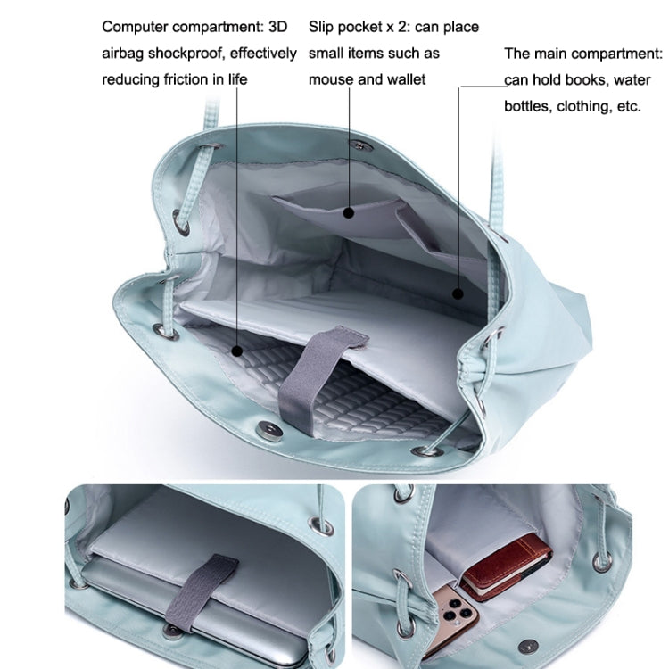 For Apple Macbook Shoulder / Handheld / Messenger Computer Bag, Size: Small(Lake blue+gray PU Power Bag) by bashfashion