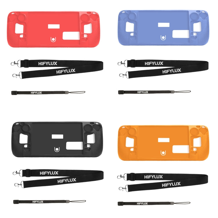 For Steam Deck Hifylux ST-PF14 Game Console Silicone Case Anti-scratch Non-slip Handheld Case Lanyard(Blue) by bashfashion