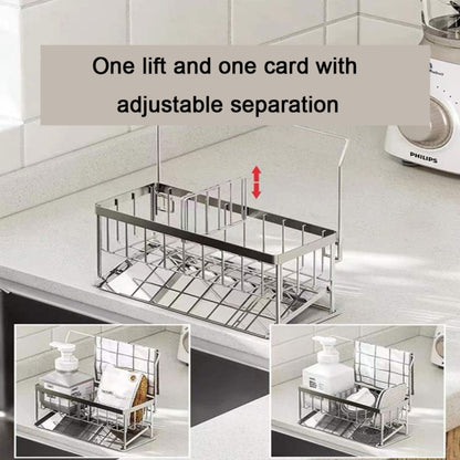 Stainless Steel Sponge Drainer Rack Multifunctional Storage Shelf, Style: Ordinary Model by bashfashion