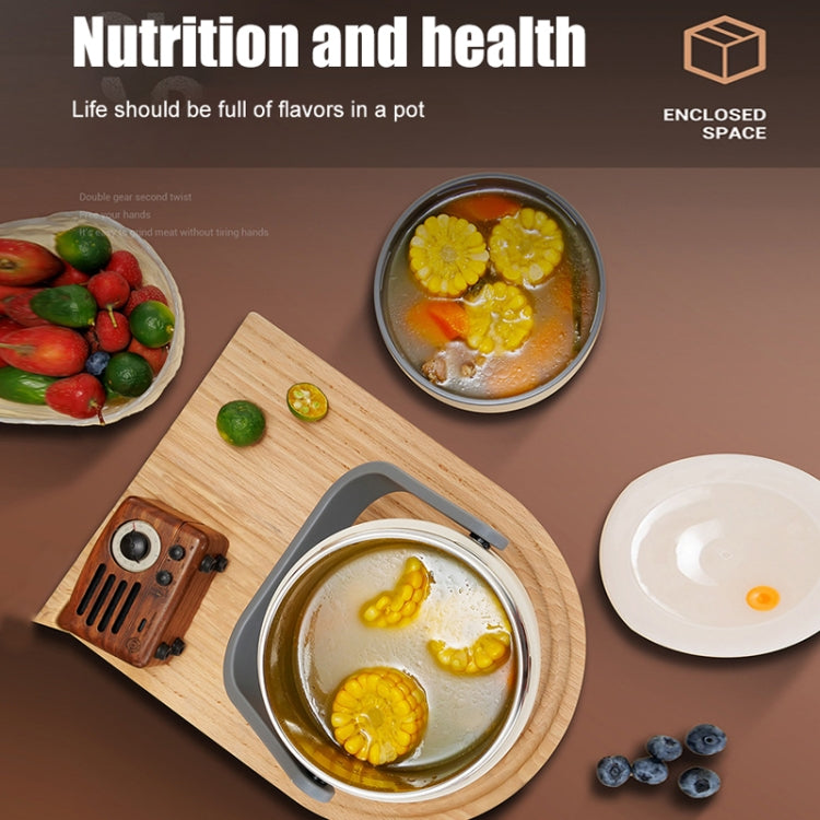 2.0L 304 Food Grade Insulated Lunch Box Electric Thermostat Lunch Bucket, CN Plug, Color: Temperature Display Beige Power Cord/Car Wire by bashfashion