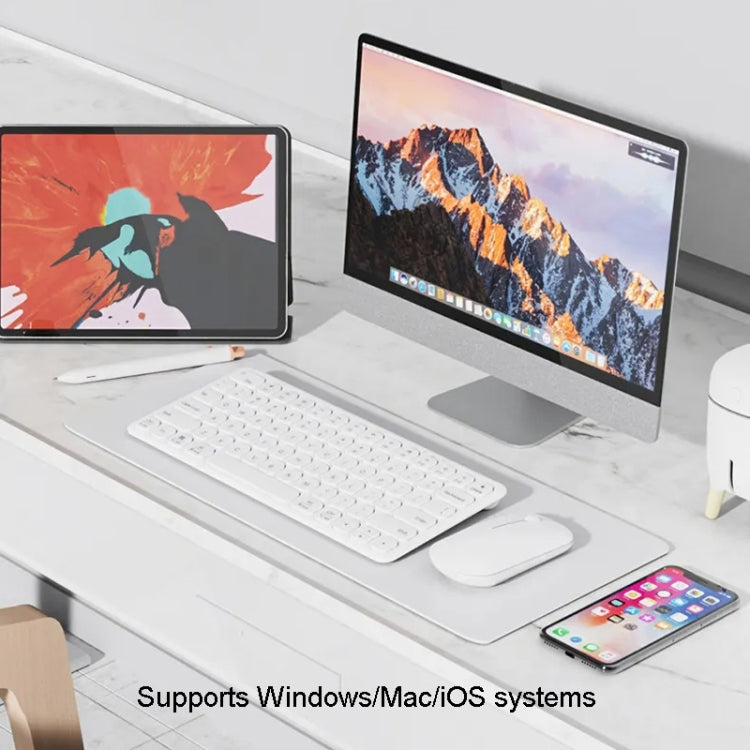 B087 2.4G Portable 78 Keys Dual Mode Wireless Bluetooth Keyboard And Mouse, Style: Keyboard Mouse Set Green by bashfashion