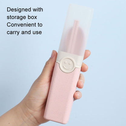 4 In 1 Portable Wheat Straw Tableware Set Outdoor Travel Storage Tableware Box, Style: B With Knife (Beige) by bashfashion