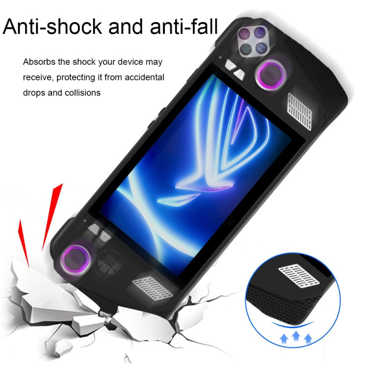 For ASUS ROG Ally Game Console Silicone Protective Cover + Button Cap Set Pocket Gaming Accessories(White) by bashfashion