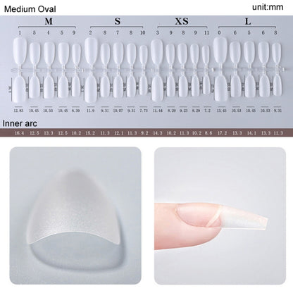 10pairs Of 100pcs/Box Frosted False Nails Artificial Tip, Shape: Long Ellipse S by bashfashion