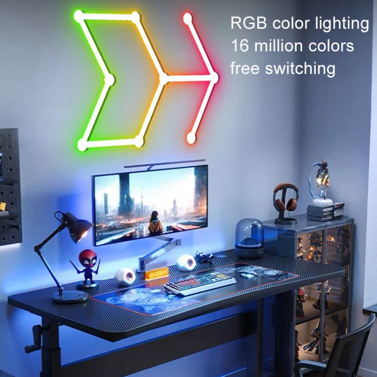JSK-P22 5V Bluetooth RGB Stitching Light E-Sports Atmosphere Decorative Lamp, Style: 6 Sections+USB To DC Line+EU Plug(White) by bashfashion