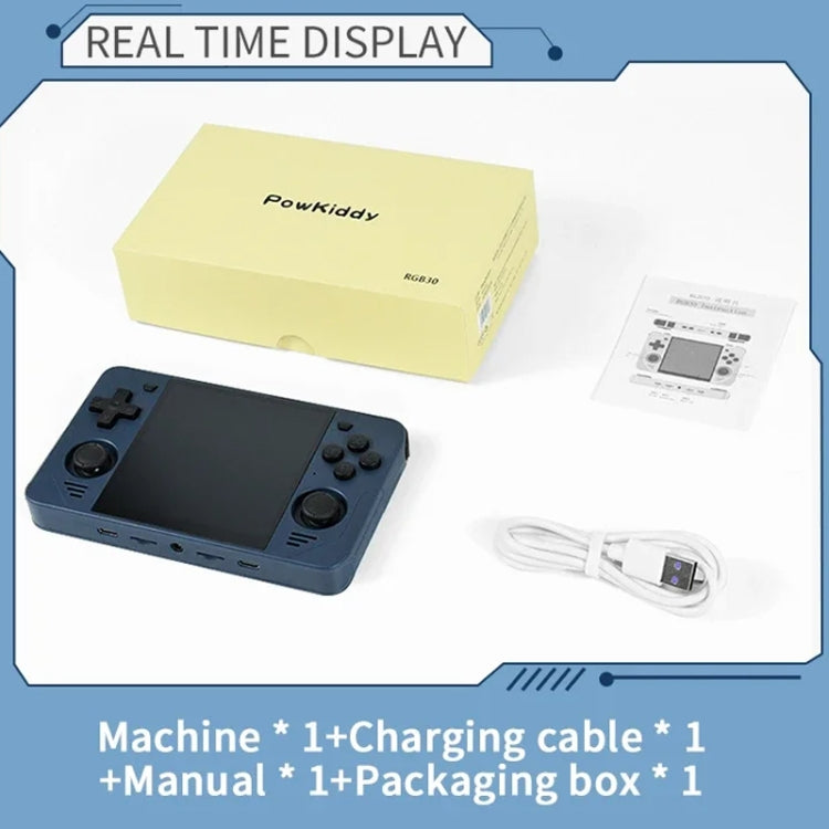 POWKIDDY RGB30 4 Inch IPS Screen Handheld Game Console Built In WIFI＋Bluetooth 16GB+128GB(Blue) by POWKIDDY