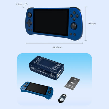 POWKIDDY X55 Game Console 5.5 Inch 1280 X 720 IPS Screen RK3566 Linux System Open-Source Retro Video Player 16GB+256GB(Blue) by POWKIDDY