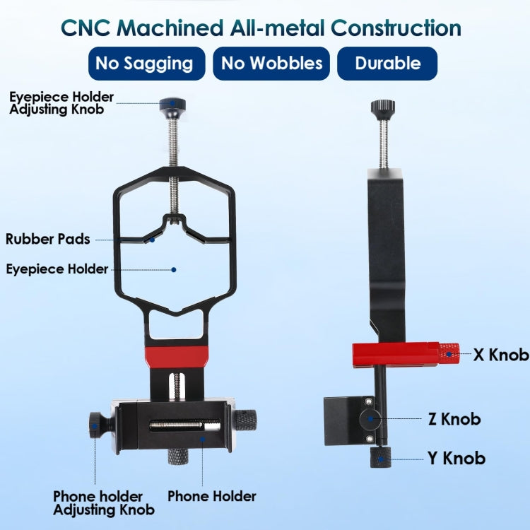 Tridaptor Digiscoping Adapter 3-Axis Telescope Phone Mount For Binocular Monocular Microscope Without Bluetooth by Tridaptor
