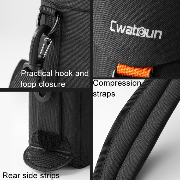 Cwatcun D157 DSLR Camera Lens Barrel Shockproof Thickened Digital Lens Bag Flip Lens Pouch, Color: Extra Large Black by Cwatcun
