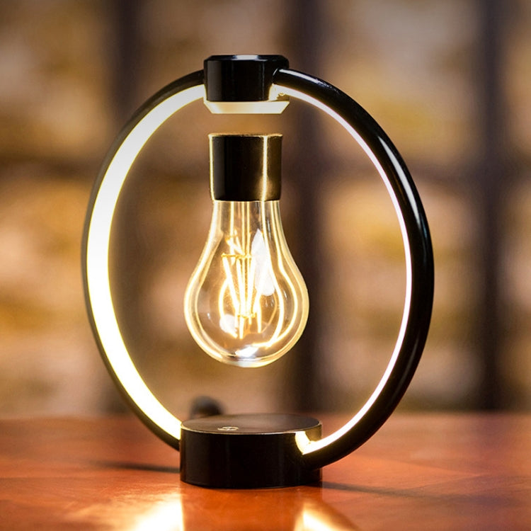 Magnetic Levitation Light Bulb Table Lamp Desktop Ambient Luminous Night Light, Specification: AU Plug(Black) by bashfashion