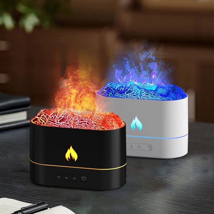HX853B USB Plug-In Colorful Flame Lighting Effect Aromatherapy Humidifier(Black) by bashfashion