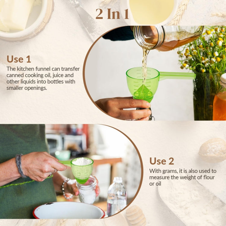 Convenient Measuring Scoop Overflow-proof Funnel Multifunctional Water Bottle Scoop(Transparent) by bashfashion